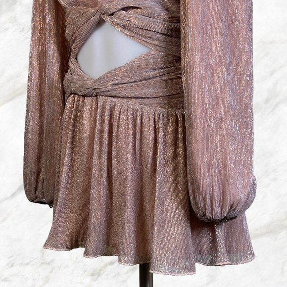 Lovers and Friends Josephine Mini Dress in Rose Gold & Silver - Picture 7 of 12
